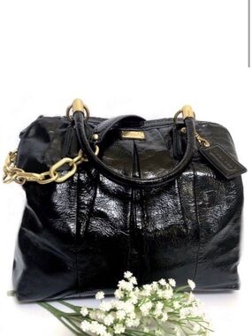 Coach Kristin 16016 (Retired) Bowler Satchel Black Patent Leather